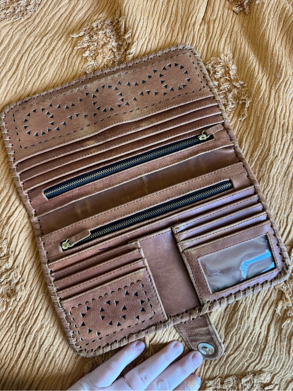 Cleobella Mexican Clutch Wallet - Cognac - Picture 3 of 5